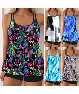 Printed Tummy-Controling Slimming Plus-Size Two-Piece Swimsuit Womens Bi... - $16.72