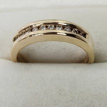 Authenticity Guarantee 
14K Yellow Gold Diamond Band Ring 10 Round Diamo... - £783.77 GBP