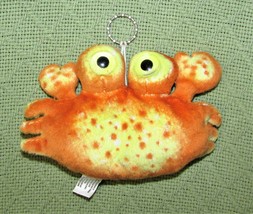 Adventure Planet Crab Clipon Key Chain 6&quot; B EAN Bag Plush Stuffed Orange Animal - £3.54 GBP