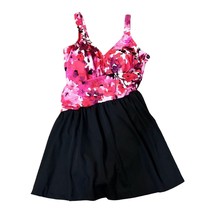Maxine of Hollywood Swimsuit Womens 12 Used Pink Red Purple Floral Black MM4GF37 - £15.56 GBP