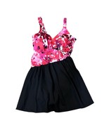 Maxine of Hollywood Swimsuit Womens 12 Used Pink Red Purple Floral Black... - £15.57 GBP