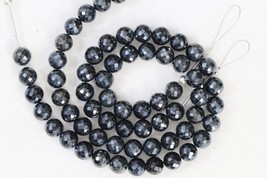 AAA+ quality gemstone 32 piece faceted BLACK SPINAL round and ball Beads 7 -- 7. - £46.94 GBP