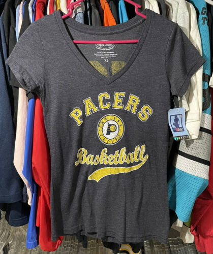Paul George Indiana Pacers NBA Womens Size XS Gray V Neck T Shirt Brand NEW