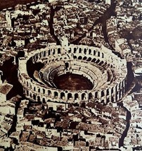 Aerial View Of Arles France Gallic Rome 1920s Europe Cityscape GrnBin1 - £30.93 GBP