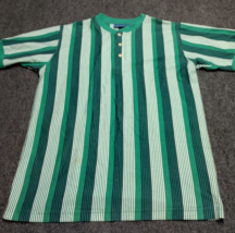 Vintage JC Penney Towncraft Polo Shirt Green Striped Adult Large Town Craft - £18.30 GBP