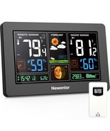 Newentor Weather Station Wireless Indoor Outdoor Thermometer, Color, Black - $71.65 CAD