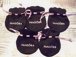 Pandora Jewelry Anti Tarnish Pouch Black Pink Lot Of 5 - £10.86 GBP