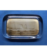 Vintage Old Glass Picture Photo Paper Weight - U.S.S. RESOLUTE HAVANA, C... - $98.98