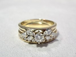 14K Yellow Gold Ladies Diamond Soldered Ring 1.24 TCW Size 8 1/2 K1564 - £982.29 GBP