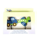 Airplane and Truck Wall Hooks Nursery Decor Set of 2 NoJo New in Box - £12.32 GBP