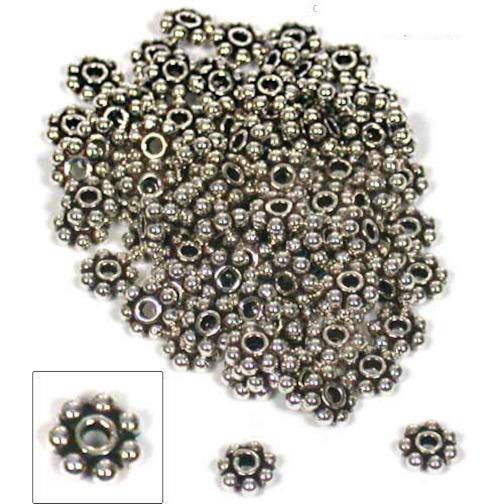 Primary image for 144 Nickel Plated Flower Bali Spacer Beads 5 x 1mm