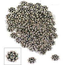 144 Nickel Plated Flower Bali Spacer Beads 5 x 1mm - £12.36 GBP