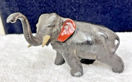 Antique Cold Painted Elephant Figure 5 x 3.5 inch w Tusks Just a Lovely ... - $36.14
