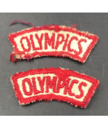 Lot of 2 VTG Boy Scouts BSA Red Olympics Curved Segment Tab Patch 1.75&quot; ... - £14.57 GBP