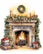 Christmas Fireplace Clip Art- 10 High Quality JPGs/ Digital Print/ Digit... - £1.30 GBP