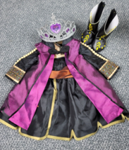 Doll Dress Princess Anna Crown Boots Purple Outfit Fit American Girl &amp; 1... - £19.32 GBP