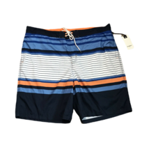 Goodfellow NWT Stretchy Waist Board Shorts Swimsuit ~ Sz XXL ~ Blue,Whit... - £11.31 GBP