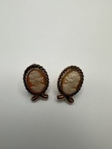 Vintage 14k GF Shell Cameo Screw back Earrings 2.1cm - £38.29 GBP