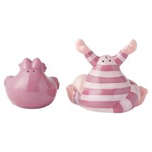 Cheshire Cat Salt and Pepper Shakers Disney Pink Ceramic Cartoon Collectible image 4