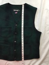 Vest SCHOTT NYC Wool Plaid Mackinaw XL Green Plaid Vintage Style - £73.06 GBP