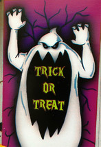 Spooky Ghost-TRICK Or TREAT-DOOR Cover Mural Halloween Party Prop Decoration-NEW - £2.24 GBP