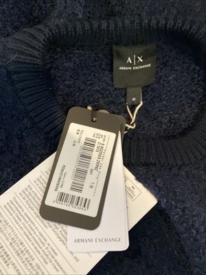 NWT Armani Exchange Men's Wool Blend Pullover Sweater Blue Medium Item image 5
