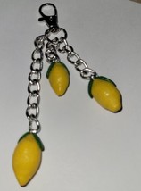 Lemon Bunch Keychain Accessory Food Charm Fruit Lemon Citrus - £6.98 GBP