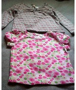 Old Navy 2 Tops Girls Pink Floral 18-24 mos./Gray Heart Print 12-18 mos.... - £9.53 GBP