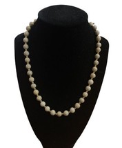 Vintage Polished Stone Beads and Gold Tone Spacer Necklace - £13.95 GBP