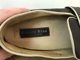 Gordon Rush Classic Dark Brown Leather Piping Italian Moccasin Loafers 1... - $49.99