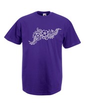 Mens T-Shirt Henna Pattern Flowers, Ethical Symbol tShirt, Tattoo Shirt Indian - $24.74