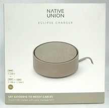 NEW Native Union Eclipse 3 Port USB Charger Touch Sensor Light Cable Mngmt TAUPE - £7.42 GBP