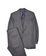 Hickey Freeman Suit Mens 40L Grey Pencil Stripe Jacket Pants Wool Bespok... - £105.63 GBP