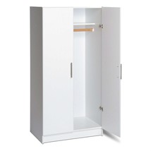 White 2-Door Wardrobe Cabinet with Hanging Rail and Storage Shelf - $6,863.00 MXN