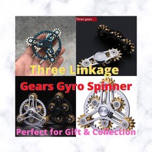 Three Gears Linkage fingertip | Metal Gyro Gear Chain Spinner for Gift - £19.11 GBP+