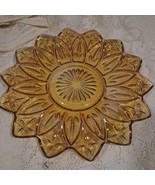 Federal Glass Yellow Starburst Petal Sunflower Serving Dish Amber Gold P... - $15.92 CAD