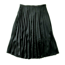 NWT J.Crew Pleated Midi in Black Satin A-line Flare Skirt 0 $98 - £57.55 GBP