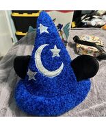 Disney Parks Mickey Mouse Blue Fantasia Sorcerer&#39;s Wizard Hat with Ears 15” - $24.74