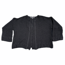 SOL Cardigan Sweater Womens S Black Open Knit Ribbed Baggy Draped Long S... - £29.41 GBP