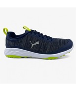 PUMA Fusion Pro Navy Silver Lime Mens Extra Wide Spikeless Golf Shoes - $102.06 CAD