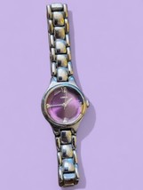 Lorus Women’s Watch with Striking Purple Face Diamond-Cut Glass, Needs B... - £26.28 GBP