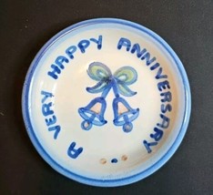 Country Scene Blue by M A HADLEY HAPPY ANNIVERSARY Coaster 4 1/8 in Disc... - £14.97 GBP