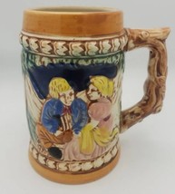 MEDIEVAL MUG BEER STEIN CUP 4.75&quot; PAINTED CERAMIC RENAISSANCE Viking Fol... - £12.65 GBP