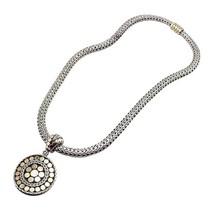 Authentic! John Hardy JH 18k Yellow Gold Silver Dot Pendant And Necklace - $1,350.00