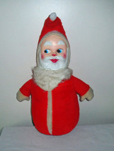 Vintage Santa Claus 24&quot; Plush Celluloid Face Christmas 1950s - £117.33 GBP