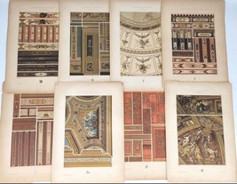 8 Antique French Color Plates Renaissance Architecture 16th - 18th Centu... - £117.17 GBP