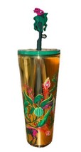 2024 Starbucks CHRISTMAS Gold Pink Green Reindeer Straw Topper 24 Oz New - $59.99