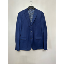 Soul Of London Mens Two Button Blazer Blue Stripe Lined Slim Notch Lapel... - $66.02