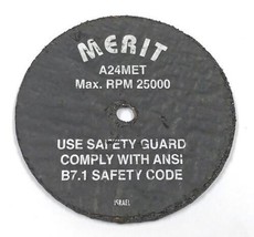 Merit 3&quot; x 1/8&quot; x 1/4&quot; Reinforced Wheel A24MET Grit 36 (Pack of 5) 91065 - $11.43