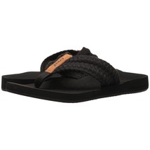 Reef Women Flip Flop Thong Sandals Cushion Threads Size US 5M Black Braided - £38.83 GBP